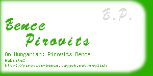 bence pirovits business card